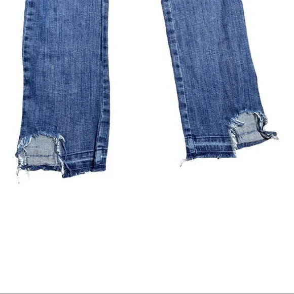 Boot Cut Distressed Rag Hem Jeans - Picture 4 of 6